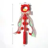 Tendencia Nacional Año Nuevo Ari Gato Juguete de Caña con Plumas Nuevo Palo de la Suerte de Año Nuevo Juguete para Gatos para Autentretenimiento y Alivio del Aburrimiento, Caña Larga, Juguete para Gatos Duradero y Resistente a Mordeduras