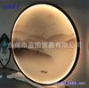 Nueva pintura decorativa redonda de pasillo de estilo chino led salón de té con luz pantalla zen pasillo pintura de tinta luminosa pintura de paisaje para colgar