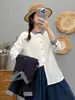 Camisa de manga larga de gasa de algodón puro estilo coreano para el trabajo, nuevo cuello de muñeca vintage, camisa que reduce la edad y estiliza para mujer, moderna para primavera y otoño