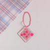 Llavero colgante de acrílico con forma de corazón de niña, con texto de doble cara, creativo, para bolso pequeño y fresco, llavero decorativo, adorno colgante.