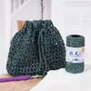 Hilo de Algodón Hueco Brillante Plateado de Hebra Redonda Algodón Mediano-Grueso Lino Hecho a Mano Crochet Sombrero Material de Bolsa Hilo Hueco