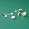 Colgante de Lazo de Plata Esterlina S925 Oro Rijin Borla Colgante Deslizante con Incrustaciones Accesorios para Pulsera de Cuentas DIY