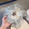 Goma para el pelo de organza con perlas para mujer, Lazo para el pelo estilo coreano, Diadema elástica de malla con perlas 2026, Cuerda para el pelo, Accesorio para el cabello
