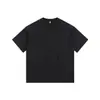 Camiseta Redonda Vintage Desgastada con Agujeros, Corte Holgado, Lavada y Cortada, Manga Corta Estilo Americano, Moda de Verano Unisex, 260g