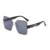 Gafas sin montura Gafas de sol de moda con borde cortado Gafas de sol de montura grande Gafas de sol anti-UV Gafas de sol unisex vintage