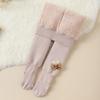 Leggings Gruesos de Invierno de Cintura Alta de Terciopelo Nube Algodón Raya Lateral Conejo Estéreo Lazo Calcetines para Bebé