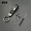 Llavero de coche con patrón de dibujos animados de marca creativa y moderna, colgante para motocicleta, correa de cuero y metal anti-pérdida, regalo