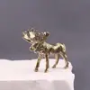 Adornos de Cuerno de Alce Viejo de Latón Puro Adornos Creativos de Alce para Escritorio de Oficina en Casa Artesanías Decoración de Mascota de Té