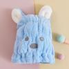 Gorro de pelo seco de coral al por mayor con diseño de conejo de dibujos animados, gorro de baño con orejas de conejo para bebé, gorro de pelo seco para niños.