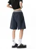 Calças Casuais de Linho Sintético Finas de Verão para Homens com Design de Cós Contrastante, Shorts Esportivos Soltos Respiráveis de Secagem Rápida