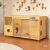 Villa para Gatos Jaula para Gatos Hogar para Mascotas Alojamiento Cría Madera Maciza Cama para Gatos Armario para Gatos Casa de Lujo para Gatos Vitrina Temperatura Constante Tres Niveles