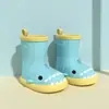 Botas de Lluvia Tiburón para Padres e Hijos, Botas de Lluvia Antideslizantes de Suela Suave para Niños Pequeños Niños y Niñas, Dibujos Animados de Media Caña, Lindos Zapatos para el Agua
