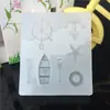 Molde de Silicona Timón de Barco Serie Viento Oceánico Espejo Completo DIY Goteo Pegamento Arcilla Accesorios de Joyería Hechos a Mano Molde para Pastel Huevo