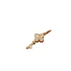 Desbloquea el Latido del Corazón~Collar Mini Llave Zirconia Chapado en Plata S925 con Oro de 18K para Mujer, Cadena de Clavícula de Trébol de Cuatro Hojas de Lujo Ligero de Nicho