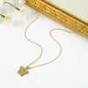 Collar de Acero de Titanio que No se Desvanece para Mujer, Diseño Único de Nicho, Estilo de Celebridad de Internet de Moda, Cadena de Clavícula con Colgante de Cobre Minimalista, Venta Caliente