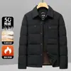Chaqueta de Plumón para Hombre 2026 Otoño/Invierno Cuello Campana Estilo Camisa Juvenil Negocios Casual Cálido Acolchado Térmico