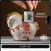 Adorno de Mascota de Té para Enriquecerse Rápidamente, Caballo Tang Giratorio Coleccionable, Decoración de Mesa de Té Estilo Chino que Atrae la Fortuna, Accesorios para Juego de Té