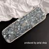 Nueva Horquilla de Cristal Azul Diseño Nicho Dulce Clip de Flequillo de Alta Gama Clip de una Palabra Elegantes Accesorios para el Cabello Combinables para Mujer