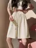 Pantalones cortos deportivos de seda de hielo para mujer, de verano, finos, holgados, de cintura alta, de gasa