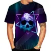 Venta al por mayor de fábrica verano Halloween calabaza impresión digital 3D ropa deportiva casual para hombres, mujeres y niños camiseta top