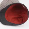 Boina de algodón puro para hombre, gorra de visera fina a cuadros primavera/verano, gorra de visera para personas de mediana edad y mayores, gorra de sol casual para mujer
