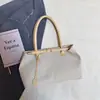 Bolsa de Lona Retrô Bolsa de Grande Capacidade para Mulheres 2026 Nova Tendência Moda Bolsa de Axila Bolsa de Mão Coreana Casual Bolsa de Trabalho