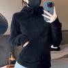 Jaqueta Suéter de Lã Feminina, Novo Estilo Primavera e Outono 2026, Casaco de Lã com Ajuste na Cintura, Popular Espessado Slim Fit