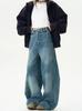 Jeans Machete Vintage Estilo Americano Unisex Sueltos Diseño de Nicho Sense cleanfie Pierna Ancha Casual Marca de Moda
