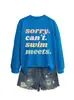 Lo siento No Puedo Nadar Cumple Amazon Ebay Sitio Independiente Moda Casual Sudadera de Otoño e Invierno para Mujer