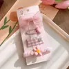 8 piezas Nuevo lazo de tela rosa dulce de rosa pinza para el pelo de niños par de pinzas de corazón rosa para niña accesorios para el pelo