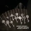 Joia Flor Flor Íris Chave Formato Coração Chave Gema Colar Girassol Diamante Flash Colar Chave Combinação
