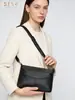 Bolso de Hombro Denk Retro de Cuero Genuino para Mujer, Cuero Suave de Alta Calidad, Bolso Cuadrado Pequeño Sencillo, Piel de Vaca de Primera Capa, Elegante Bolso Cruzado