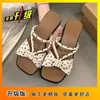 Sandálias Romanas com Bolinhas e Laço Estilo Retrô Francês 2026 Verão Outdoor Sola Grossa Antiderrapante Versátil Chinelos Slip-On para Mulheres