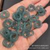 Colgante de jade de agua azul con hebilla de anillo de 12 mm de bienes naturales A, hueso redondo y accesorios de conexión de carne