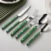 Juego de cubiertos occidentales de acero inoxidable 304 para exportación con mango de acrílico, cuchillo y tenedor de steak para hotel, cuchara de tres puntas