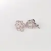 Pendientes de plata de ley S925 camelia conjunto pendientes colgantes 10-18 mm soporte vacío accesorios de perlas DIY outlet de fábrica