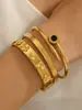 Moda de Verano Nuevo Set de Pulseras de Acero Inoxidable para Mujer, Elegante Joyería Simple Chapada en Oro de 18 Quilates al por Mayor