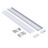 Canaleta de Aluminio para Tira de Luz Lineal sin Ranura, Canal de Luz en Forma de U para Techo Montado en Superficie, Perfil de Aluminio Hecho de Aleación de Aluminio Grado Aeronáutico 6063