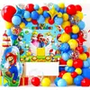 Fiesta de Cumpleaños Feliz para Comercio Exterior Decoración con Globos Escena para Niños y Niñas Diseño Fondo de Pared Póster de Cumpleaños en Español
