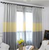 Cortina de estilo nórdico para dormitorio, con costuras de tres colores, para sala de estar, sencilla y moderna.