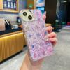 Material de 2,5 mm de grosor con patrón de concha colorida para iPhone 16 Pro Max, parche con pegamento de lámina dorada, funda para teléfono móvil
