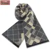 Cachecol Cinza Puro Personalizado para Homens com Lã, Cachecol Espesso Quente de Inverno para Homens, Estilo Europeu e Americano, Cachecol de Pescoço Atacado Fabricante