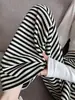 Calça listrada pantalona para mulheres, novo estilo primavera e outono 2026, plus size, para meninas plus size, calça reta casual folgada com caimento, para corpo tipo pera
