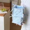 Cesta de Almacenamiento Acolchada con Rayas Azules Originales Organizador de Escritorio para Cosas Pequeñas Caja de Almacenamiento para Cosméticos, Bocadillos, Artículos Varios