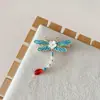 Nova Série de Presilhas Azuis Esmaltadas Estilo Chinês com Padrão de Nuvens Antigas e Franjas, Presilha Lateral, Acessório de Cabelo Estilo Chinês Tradicional, Presilha Jacaré, Presilha para Franja