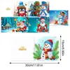 Tarjetas de Felicitación Navideñas Populares Transfronterizas Multiserie Hechas a Mano con Diamantes Juego de 9 Piezas con Sobres Pegatina de Diamante Dibujos Animados Juego de 6 Piezas