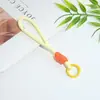 Cordão para Celular com Bloqueio de Cores Chaveiro Cor Dopamina Fivela de Contas Coloridas Bolsa Amarrada Corrente para Celular DIY Pingente Brinquedo