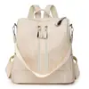 Comercio Exterior Transfronterizo Moda Mochila Sencilla para Mujer 2026 Nueva Mochila de Viaje Doble Cremallera Bolso de Hombro Pu Venta al por Mayor