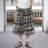 Calça Cropped Masculina de Seda de Gelo Secagem Rápida Tamanho Plus Size Solta Marca Moderna Casual de Praia Férias Calça de Praia de Perna Larga