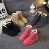 Botas Cortas de Nieve de Otoño e Invierno 2024 Zapatos de Mujer Terciopelo para Estudiantes Tubo Corto Afelpado con Cordones Esmerilados Zapatos de Algodón de Moda Botas Martin para Mujer